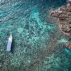 Batu Mandi snorkel and dive site, Bangka Island, Indonesia.
