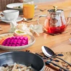 Example of some of the breakfast options at Alor Tanapi Dive Resort.