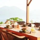 Stunning views from the resort's dining terrace.