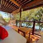 The oceanfront room terrace, a private space to relax after diving.