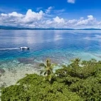 Aerial view from Murex Bangka Resort in Indonesia.