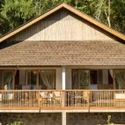 External view of a premium hillside cottage at Murex Bangka, Indonesia.