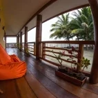 The verandah of a deluxe bungalow at Tompotika Dive Lodge, Indonesia.