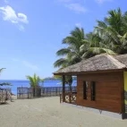External view of a standard bungalow, at Tompotika Dive Lodge, Indonesia.
