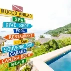 A facilities sign at Buceo Anilao Beach & Dive Resort, Philippines.