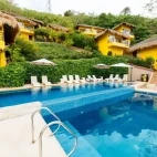 The pool area at Buceo Anilao Beach & Dive Resort, Philippines.