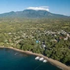 Aerial view of Dauin town, Philippines.