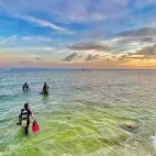 Divers going on a shore dive from Magic Oceans Resort, Philippines.