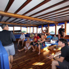 Dive briefing on board Amira liveaboard in Indonesia
