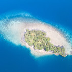 Aerial of an island in the Banda Sea, Indonesia