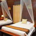 Twin bedroom at Raja Ampat Resort in Indonesia