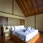 Bedroom at Spice Island Resort in Halmahera, Indonesia.