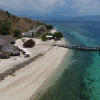 Jetty and house reef at Komodo Resort in Indonesia