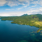 Aerial of Lembeh in Indonesia.
