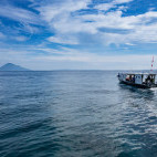 Dive boat at Murex Manado in Indonesia.