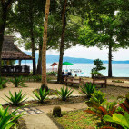 Garden at Spice Island Divers Resort in Ambon, Indonesia
