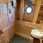 Bathroom on board Tambora in Indonesia