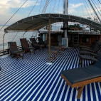 Sun deck on board Tambora in Indonesia