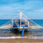 Bangka boat at Atlantis Dive Resort in Dumaguete, the Philippines