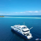 Aerial of Infiniti liveaboard in the Philippines
