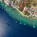 Aerial of Moalboal in the Philippines