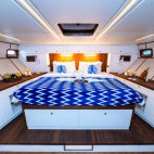 Deluxe cabin onboard MY Sea Gypsy Liveaboard in the Philippines.