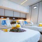 Twin cabin onboard MY Sea Gypsy Liveaboard in the Philippines.