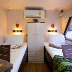 Twin cabin on board Thailand Aggressor liveaboard.