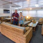 Lounge on board Mike Ball's Spoilsport liveaboard.