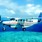 Plane over Great Barrier Reef in Australia.