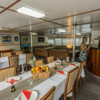 Saloon on board Mike Ball's Spoilsport liveaboard.