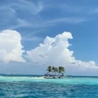 View of Silk Caye in Belize.