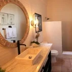 The master bathroom in a premier villa at Chabil Mar Villas, Belize.