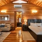 Double bed at Turneffe Island Resort in Belize