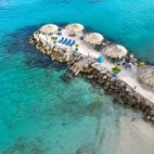 Beach and jetty at Divi Flamingo Beach Resort, Bonaire