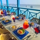 Chibi Chibi Bistro Bar table set up at Divi Flamingo Beach Resort, Bonaire