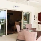 One of the patio spaces at Belmar Oceanfront Apartments, Bonaire.