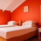 Example of a twin bedroom at Belmar Oceanfront Apartments, Bonaire.