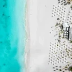 Aerial of Bucuti & Tara Beach Resorts in Aruba, the Caribbean