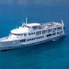 Aerial view of the Bahamas Aggressor II in the Bahamas, Caribbean.