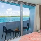 Example of the balcony view from a balcony suite cabin.