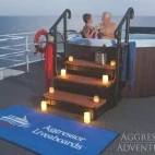 View of guests enjoying the on board hot tub on Bahamas Aggressor II.
