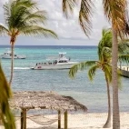 Boat & jetty at Little Cayman Beach Resort in the Caribbean