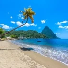 Paradise Beach at Soufrière Bay, St Lucia, Caribbean