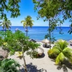 The beach at Anse Chastanet Resort, St Lucia