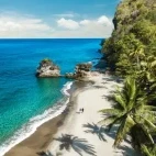 View of the beach at Anse Chastanet Resort Beach, St Lucia
