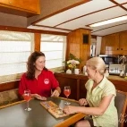 Saloon on board Bahamas Aggressor liveaboard