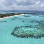 Aerial of a beach at Nassau, the Bahamas