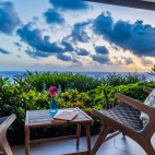 View from Breeze restaurant at Golden Rock Dive & Nature Resort in St Eustatius, the Caribbean
