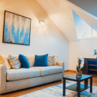 Private lounge area in the loft suite at Manta Lodge in Tobago